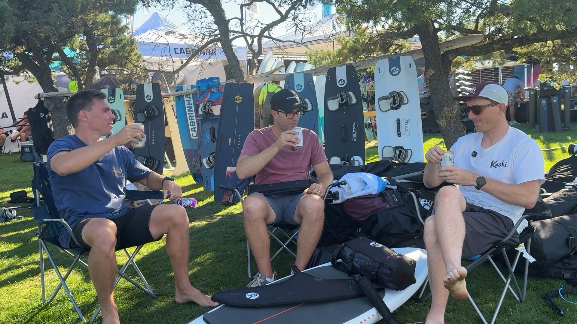 Recording an interview at an event