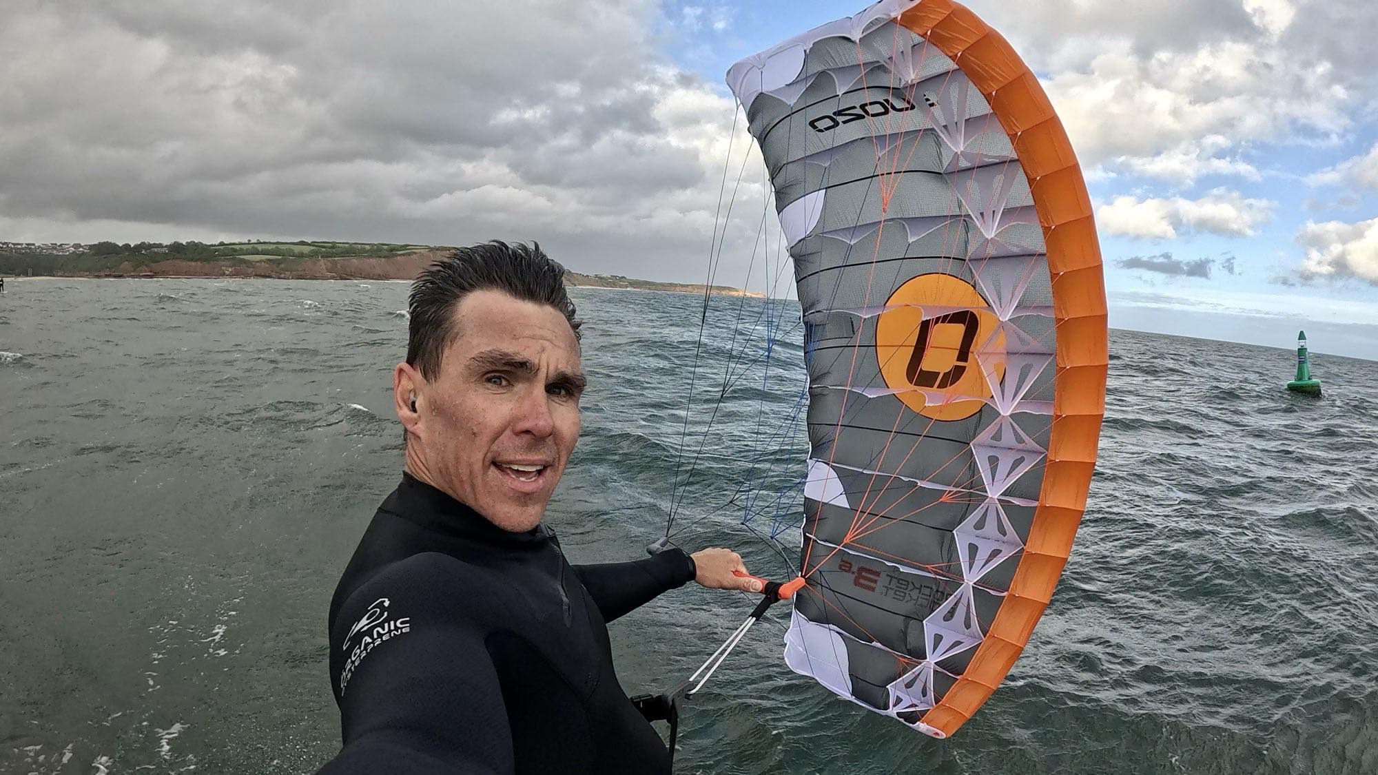 Parawing selfie out on the water